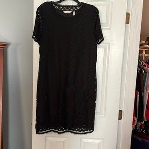 Isaac Mizrahi BLACK L dress with tank lining